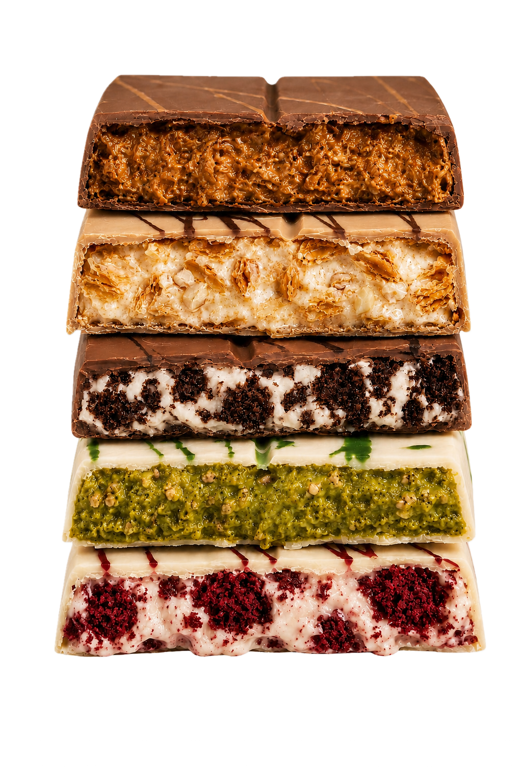 Fyllda chokladbars med krämigt crunch